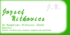 jozsef milkovics business card
